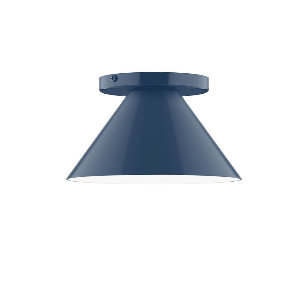 Montclair Lightworks FMD421-50 8" Axis Mini Cone Flush Mount Navy Finish